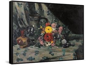 Bouquet of Dahlias-Paul Cézanne-Framed Stretched Canvas