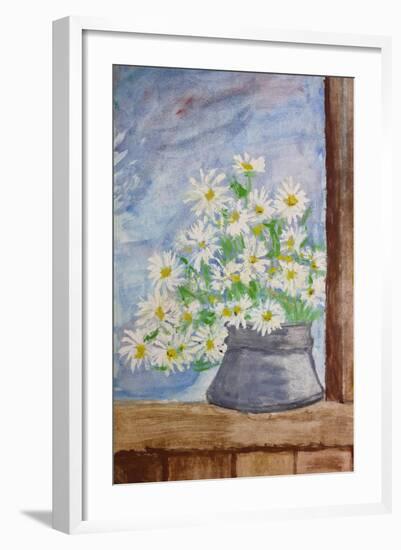 Bouquet Of Daisies-kirilstanchev-Framed Art Print