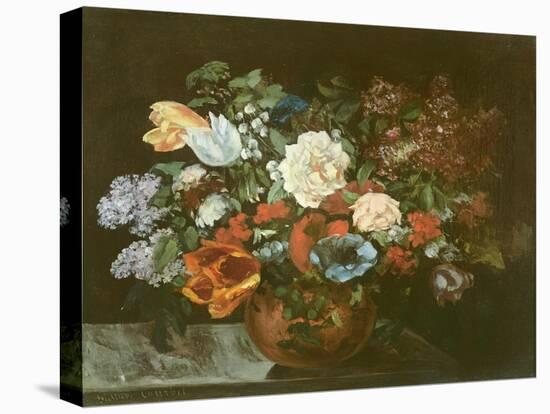 Bouquet of Flowers, 1863-Gustave Courbet-Stretched Canvas