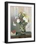 Bouquet of Flowers, Chrysanthemums in a Chinese Vase-Camille Pissarro-Framed Giclee Print