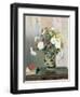 Bouquet of Flowers, Chrysanthemums in a Chinese Vase-Camille Pissarro-Framed Giclee Print