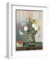 Bouquet of Flowers, Chrysanthemums in a Chinese Vase-Camille Pissarro-Framed Giclee Print