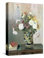 Bouquet of Flowers, Chrysanthemums in a Chinese Vase-Camille Pissarro-Stretched Canvas