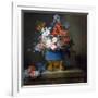 Bouquet of Flowers in a Blue Porcelain Vase, 1776 (Oil on Canvas)-Anne Vallayer-coster-Framed Giclee Print