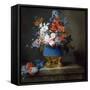 Bouquet of Flowers in a Blue Porcelain Vase, 1776 (Oil on Canvas)-Anne Vallayer-coster-Framed Stretched Canvas