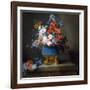 Bouquet of Flowers in a Blue Porcelain Vase, 1776 (Oil on Canvas)-Anne Vallayer-coster-Framed Giclee Print