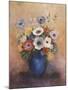 Bouquet of Flowers in a Blue Vase-Odilon Redon-Mounted Giclee Print