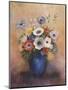 Bouquet of Flowers in a Blue Vase-Odilon Redon-Mounted Premium Giclee Print