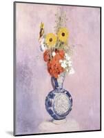 Bouquet of Flowers in a Blue Vase-Odilon Redon-Mounted Giclee Print