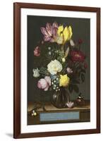 Bouquet of Flowers in a Glass Vase, 1621-Ambrosius Bosschaert-Framed Giclee Print