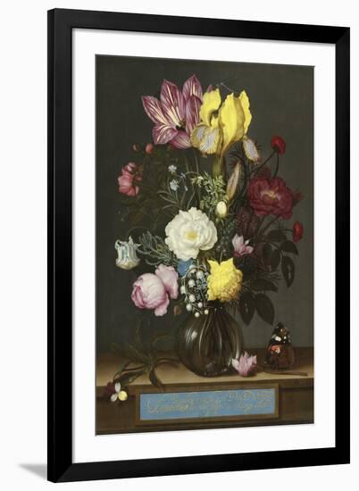 Bouquet of Flowers in a Glass Vase, 1621-Ambrosius Bosschaert-Framed Giclee Print