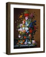 Bouquet of Flowers in a Glass Vase-George Cochran Lambdin-Framed Giclee Print