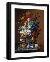 Bouquet of Flowers in a Glass Vase-George Cochran Lambdin-Framed Giclee Print