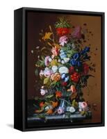 Bouquet of Flowers in a Glass Vase-George Cochran Lambdin-Framed Stretched Canvas