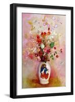 Bouquet of Flowers in a Japanese Vase, c.1905-08-Odilon Redon-Framed Giclee Print