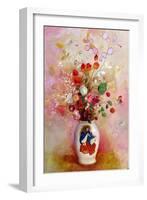 Bouquet of Flowers in a Japanese Vase, c.1905-08-Odilon Redon-Framed Giclee Print