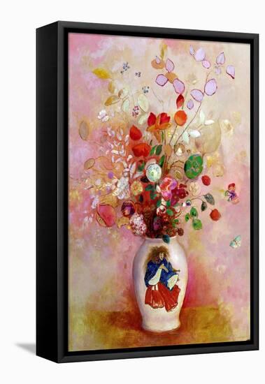 Bouquet of Flowers in a Japanese Vase, c.1905-08-Odilon Redon-Framed Stretched Canvas