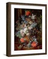 Bouquet of Flowers in a Landscape-Jan van Huysum-Framed Giclee Print