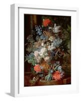 Bouquet of Flowers in a Landscape-Jan van Huysum-Framed Giclee Print