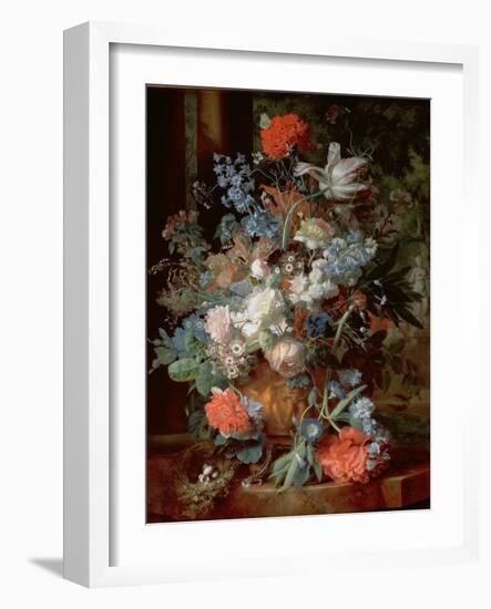 Bouquet of Flowers in a Landscape-Jan van Huysum-Framed Giclee Print