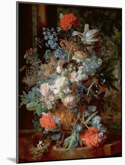 Bouquet of Flowers in a Landscape-Jan van Huysum-Mounted Giclee Print