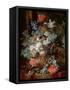 Bouquet of Flowers in a Landscape-Jan van Huysum-Framed Stretched Canvas