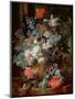 Bouquet of Flowers in a Landscape-Jan van Huysum-Mounted Premium Giclee Print