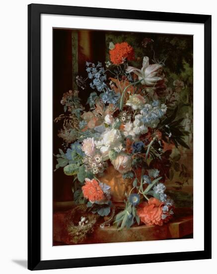 Bouquet of Flowers in a Landscape-Jan van Huysum-Framed Giclee Print