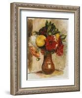 Bouquet of Flowers in a Stone Jug-Pierre-Auguste Renoir-Framed Giclee Print