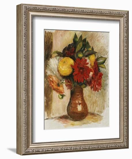 Bouquet of Flowers in a Stone Jug-Pierre-Auguste Renoir-Framed Giclee Print
