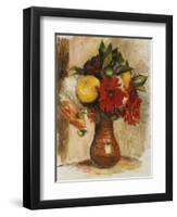 Bouquet of Flowers in a Stone Jug-Pierre-Auguste Renoir-Framed Giclee Print