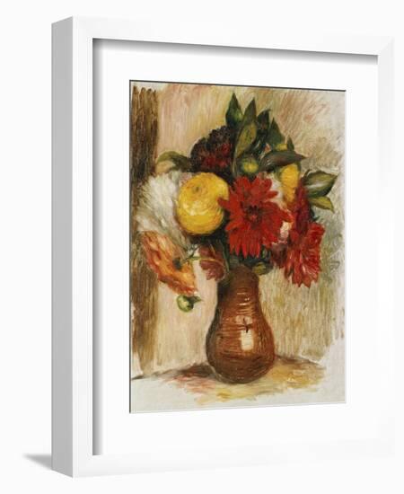 Bouquet of Flowers in a Stone Jug-Pierre-Auguste Renoir-Framed Giclee Print