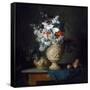 Bouquet of Flowers in a Terracotta Vase with Peaches and Grapes, 1776 (Oil on Canvas)-Anne Vallayer-coster-Framed Stretched Canvas