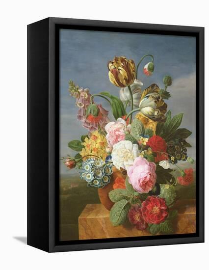 Bouquet of Flowers in a Vase-Jan Frans van Dael-Framed Stretched Canvas
