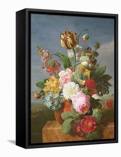 Bouquet of Flowers in a Vase-Jan Frans van Dael-Framed Stretched Canvas