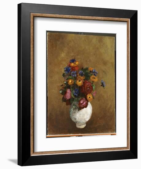 Bouquet of Flowers in a White Vase-Odilon Redon-Framed Giclee Print