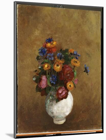 Bouquet of Flowers in a White Vase-Odilon Redon-Mounted Giclee Print