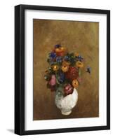 Bouquet of Flowers in a White Vase-Odilon Redon-Framed Giclee Print