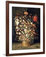 Bouquet of Flowers in a Wooden Vase, 1603-Jan Brueghel the Elder-Framed Giclee Print