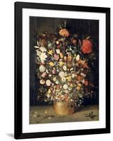 Bouquet of Flowers in a Wooden Vase, 1603-Jan Brueghel the Elder-Framed Giclee Print