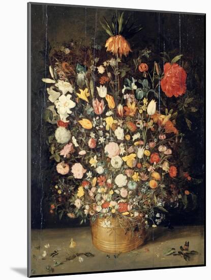 Bouquet of Flowers in a Wooden Vase, 1603-Jan Brueghel the Elder-Mounted Giclee Print