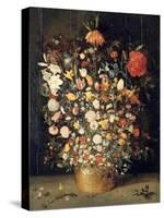 Bouquet of Flowers in a Wooden Vase, 1603-Jan Brueghel the Elder-Stretched Canvas
