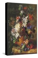 Bouquet Of Flowers In An Urn-Jan van Huysum-Stretched Canvas