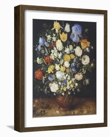 Bouquet of Flowers in Ceramic Vase-Jan Brueghel the Elder-Framed Giclee Print