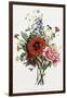 Bouquet of Foxglove, Poppy, and Peony-Jean Louis Prevost-Framed Giclee Print