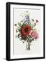 Bouquet of Foxglove, Poppy, and Peony-Jean Louis Prevost-Framed Giclee Print