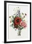 Bouquet of Foxglove, Poppy, and Peony-Jean Louis Prevost-Framed Giclee Print