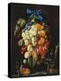 Bouquet of Fruit with Eucharistic Symbols on a Ledge Below-Cornelis de Heem-Stretched Canvas