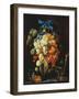 Bouquet of Fruit with Eucharistic Symbols on a Ledge Below-Cornelis de Heem-Framed Giclee Print