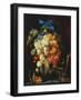 Bouquet of Fruit with Eucharistic Symbols on a Ledge Below-Cornelis de Heem-Framed Giclee Print